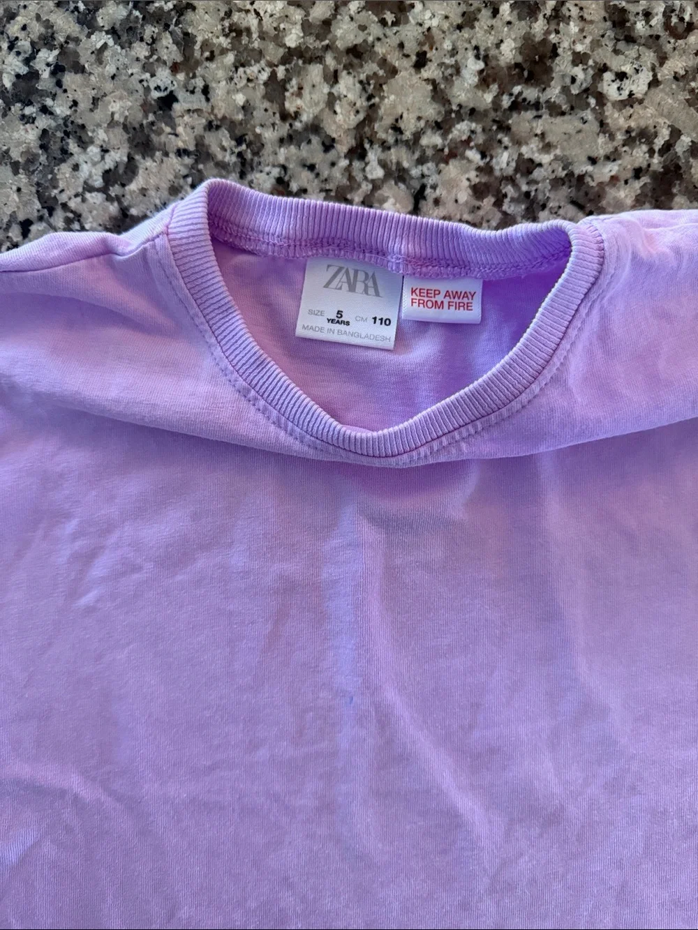 Zara Kids Lavender Short-Sleeve Tee 5T - Picture 2 of 3